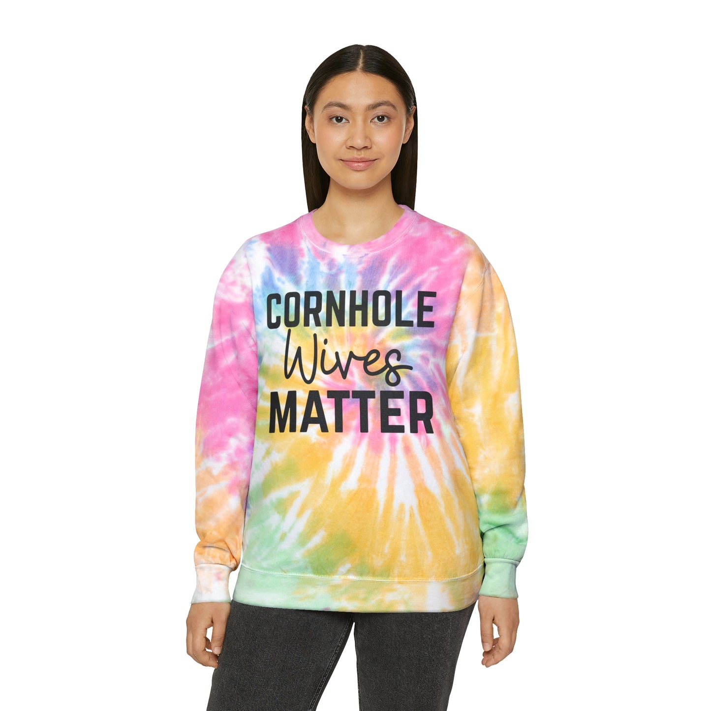 Cornhole Wives Matter-Unisex Tie-Dye Sweatshirt