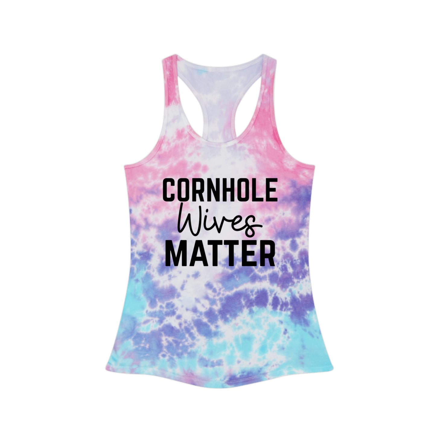 Cornhole Wives Matter-Tie Dye Racerback Tank Top