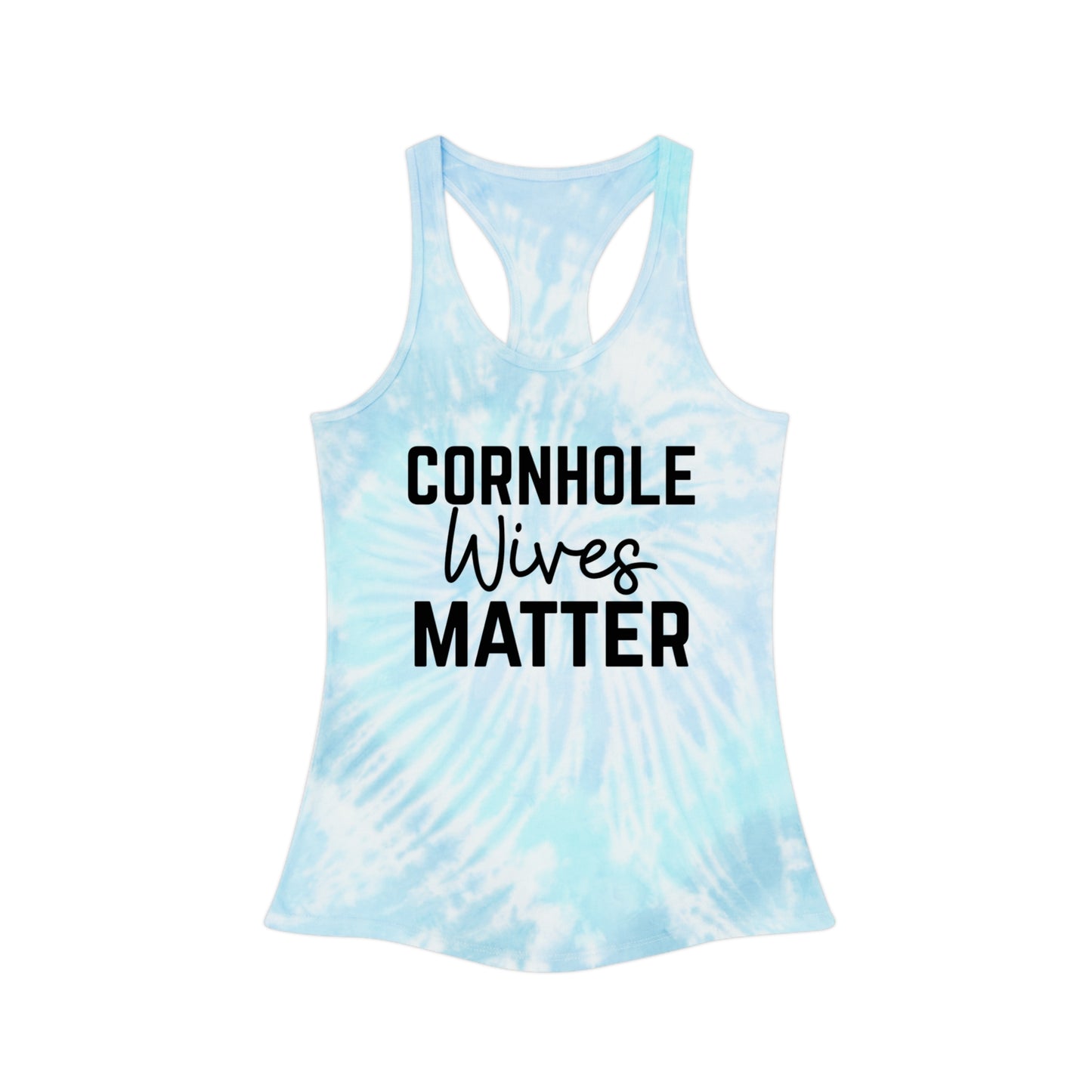 Cornhole Wives Matter-Tie Dye Racerback Tank Top