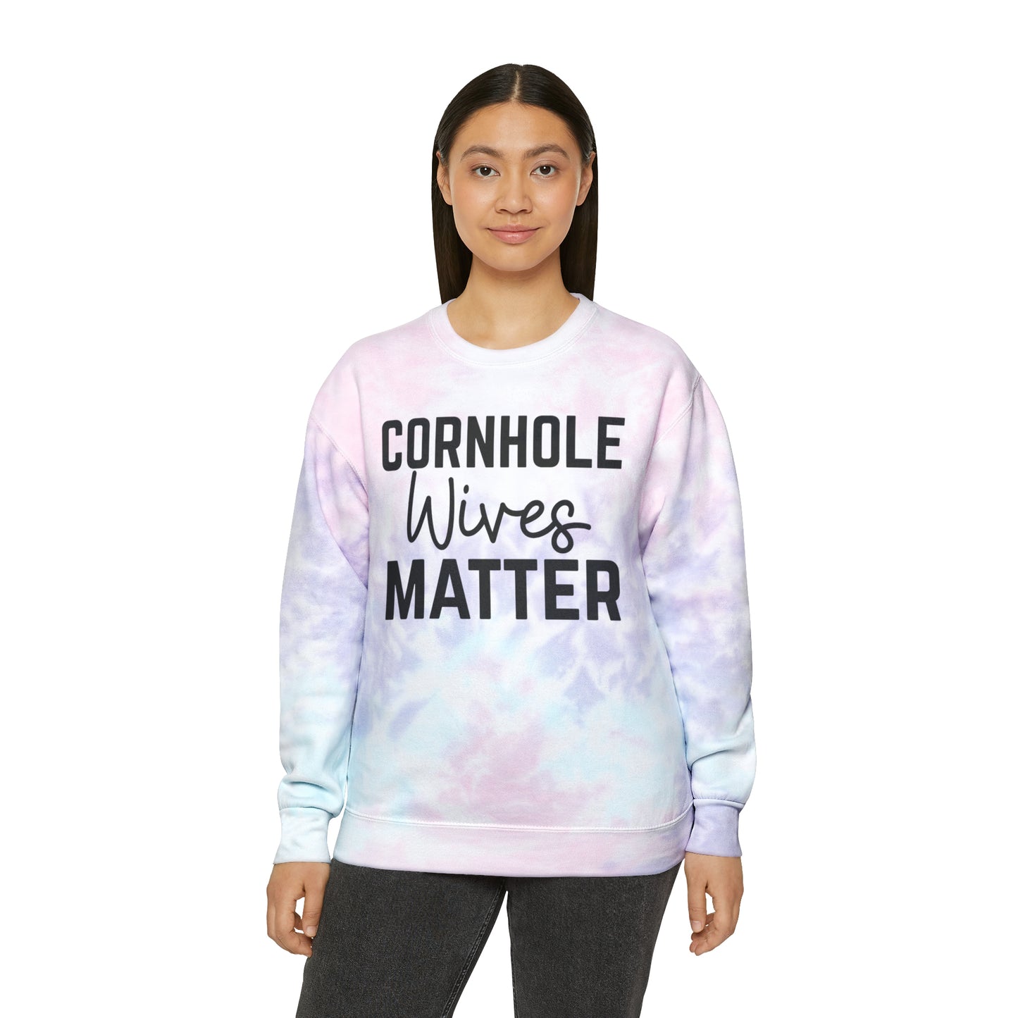 Cornhole Wives Matter-Unisex Tie-Dye Sweatshirt