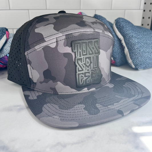 Gray Camo Snapback hat --ADULT