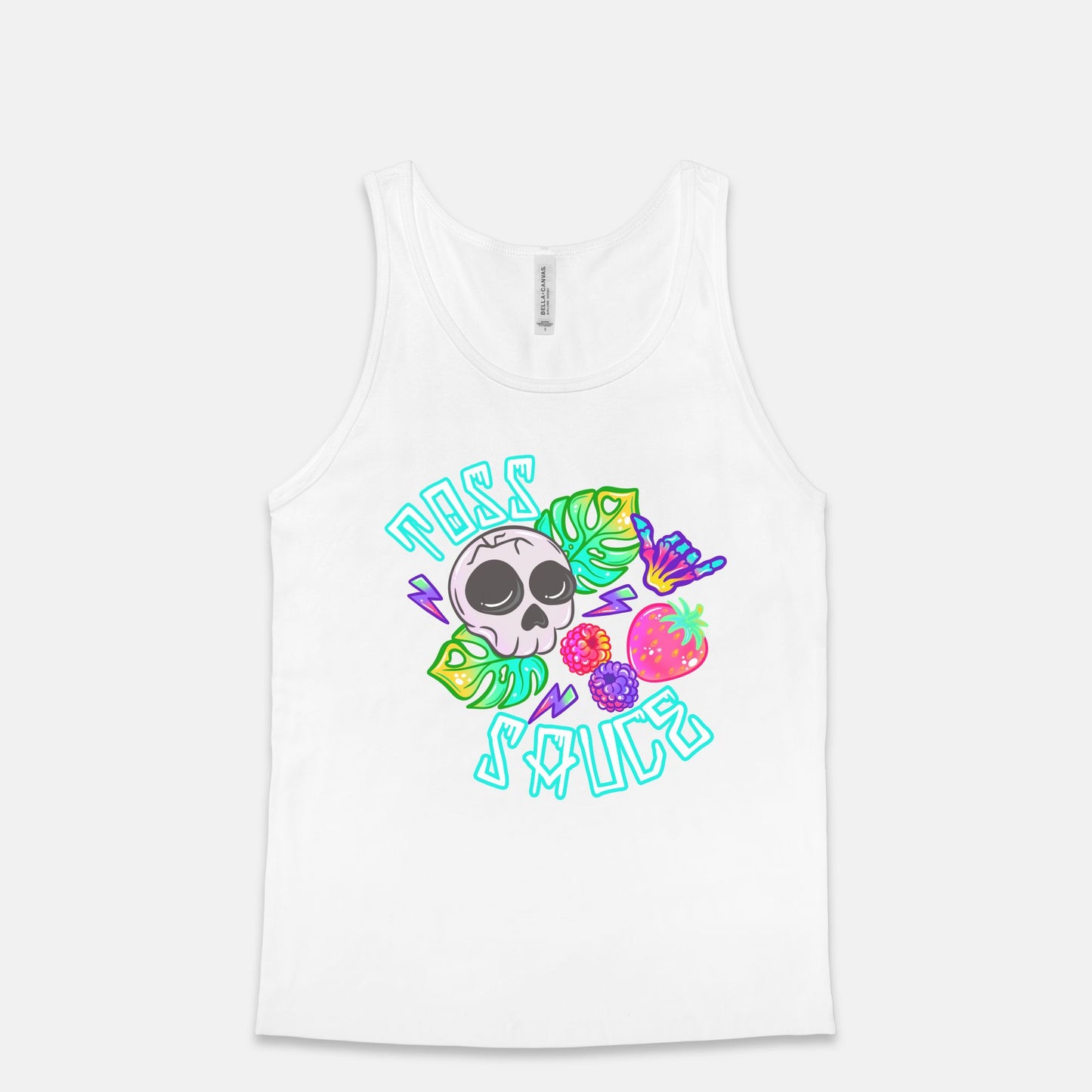 ADULT Purple Berries Toss Sauce Skulls Tank (Unisex)