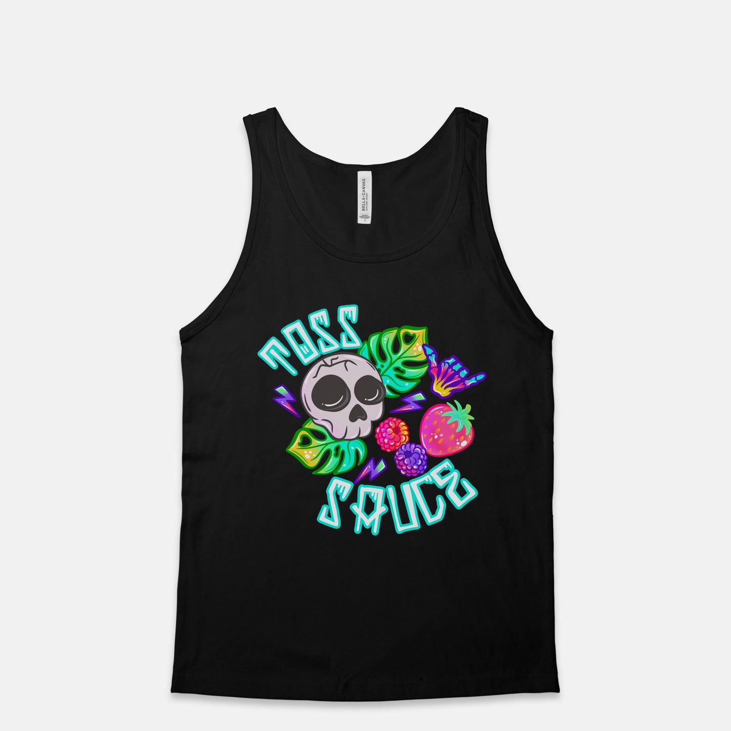 ADULT Purple Berries Toss Sauce Skulls Tank (Unisex)