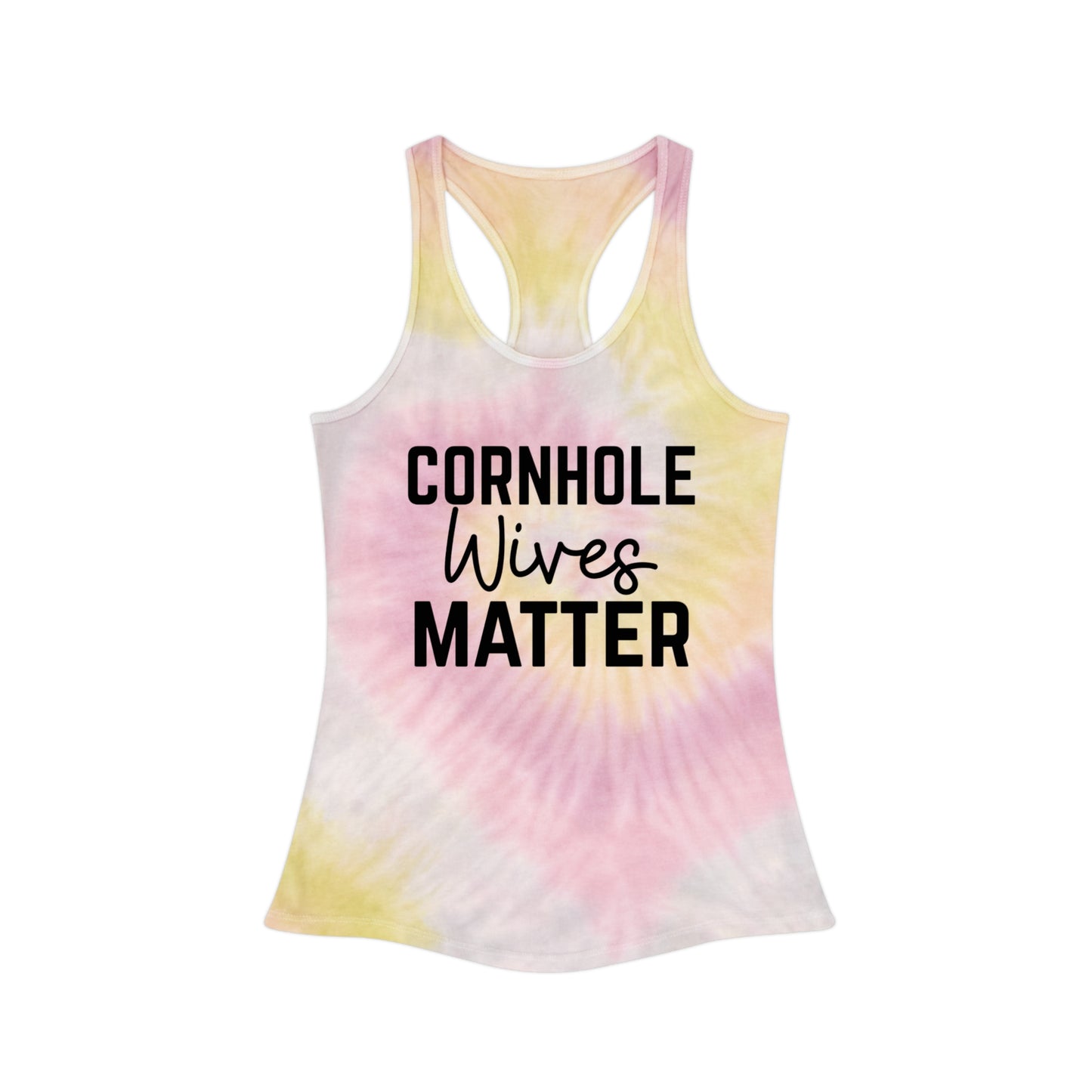 Cornhole Wives Matter-Tie Dye Racerback Tank Top