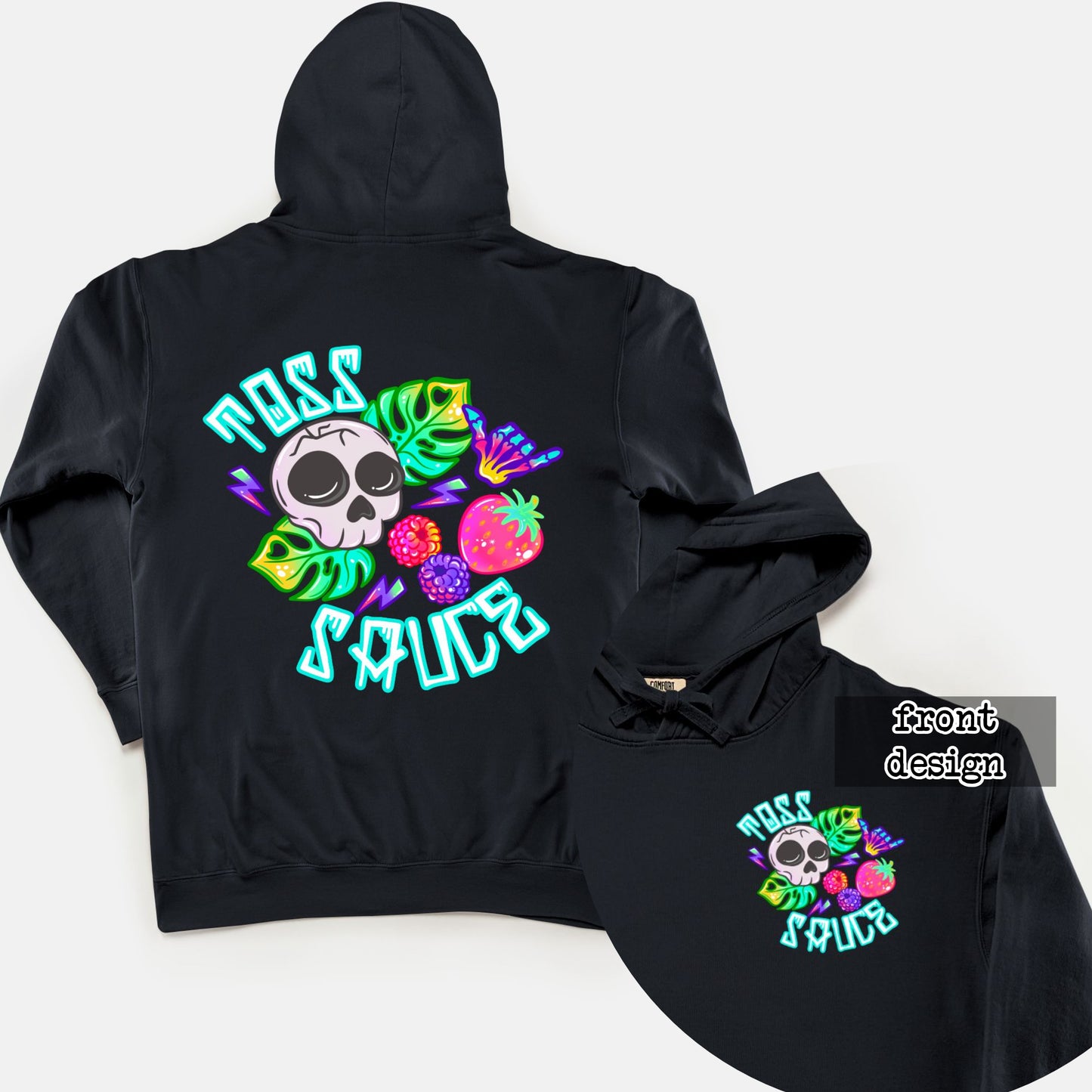 ADULT Purple Berries w/ skull hoodie