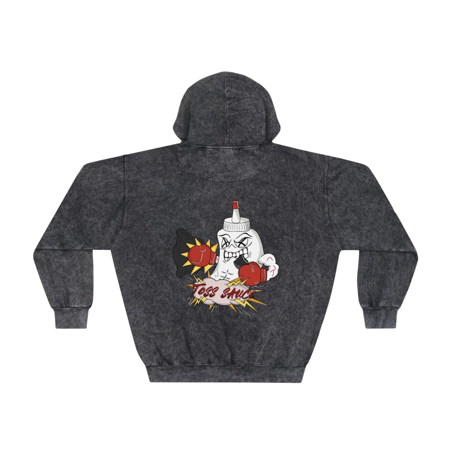 Toss Sauce (front and back design) Unisex Mineral Wash Hoodie
