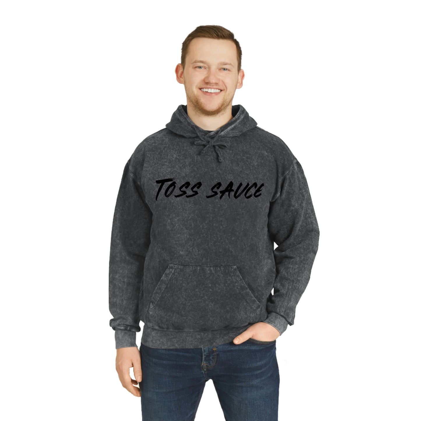 Toss Sauce (front and back design) Unisex Mineral Wash Hoodie